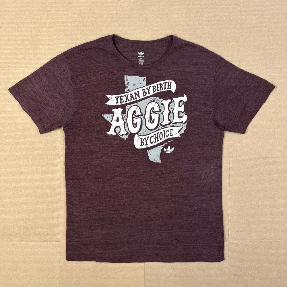 Adidas Texas A&M T-Shirt Mens XL Maroon Trefoil Aggies Graphic Tri-Blend Tee